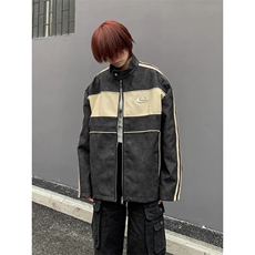 JK8547-P73美式机车风复古做旧皮衣外套男女水洗宽松高级感，男装皮衣，电商B323A