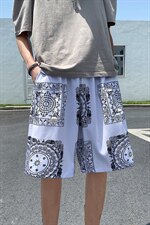 印花短裤宽松夏季男士5分冰丝沙滩宽松休闲裤A125-6610-P25，男装牛仔裤，电商A125