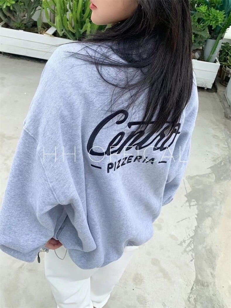 爆加绒/后背刺绣字母开衫，其它，hh