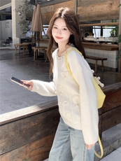 春秋季慵懒风宽松显瘦百搭气质毛衣亮片配饰长袖针织上衣女，女装针织衫/毛衣，水衣源