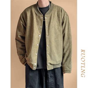 2024鹿皮绒夹克外套棒球服加棉棉服A351-AJ2511-P105加棉图片
