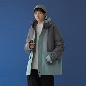 20年冬季新款撞色拼接连帽小清新羽绒服含DS-B293-A782-P245图片