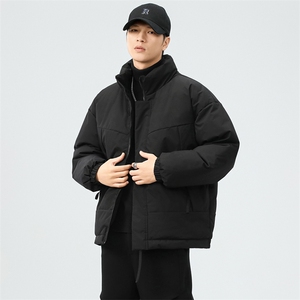现货美式高街休闲夹克冬季立领纯色三防户外工装加厚棉服外套图片
