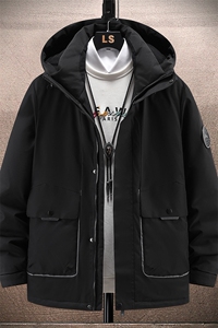 Y2388-P278 L-7XL大码工装新标90白鸭绒连帽潮牌羽绒服外套图片