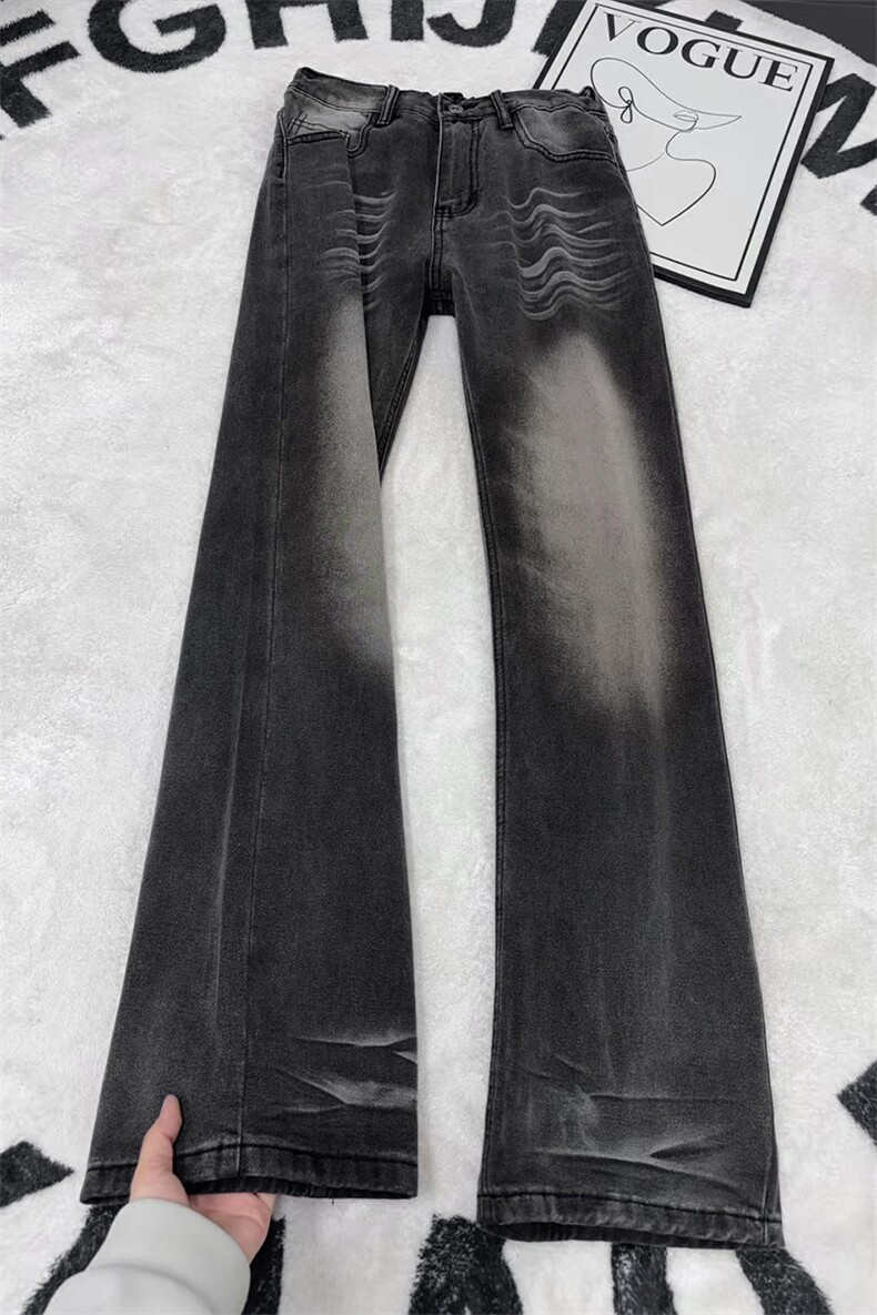 B221美式ins高街暗黑重工艺修身微喇牛仔裤LK26624-特P45控78,男装牛仔裤,电商B221