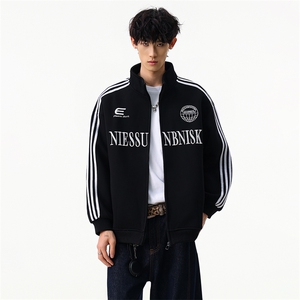 重磅420克空气层卫衣织带拼接开衫外套W022特P70图片