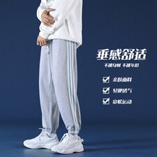 2021秋季新款蒙马特日系大码男运动条纹垂感卫裤休闲裤K2069-P40，男装休闲裤，电商A001