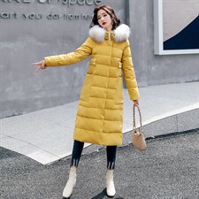 羽绒服女长款冬2021新款冬装90白鸭绒大毛领休闲保暖外套，女装羽绒服，海爱依仁