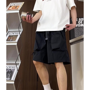 夏季休闲短裤男宽松复古纯色立体工装机能五分裤潮DK001-批45控58图片