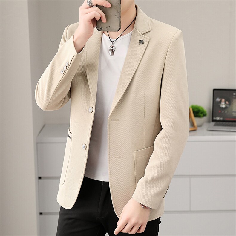 507A-X815-P120 2025春季时尚针织外套小西装西服青年图片