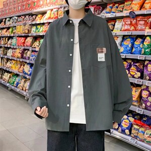 长袖衬衫春款男港风潮流K8902P30