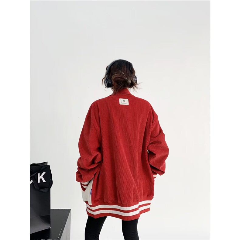美式拼接小众不撞款外套男女设计感春秋款灯芯绒夹克HH126P52,男装夹克,星座1013-5