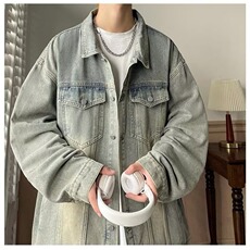 牛仔外套男士春秋季美式潮牌复古工装夹克2025新款衣服JKN302，男装工装外套，星座516A