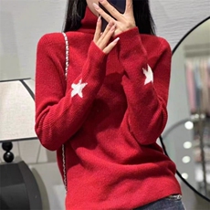 高领毛衣女洋气秋冬季宽松纯色简约堆堆领打底衫，女装羊毛衫，鑫之绒