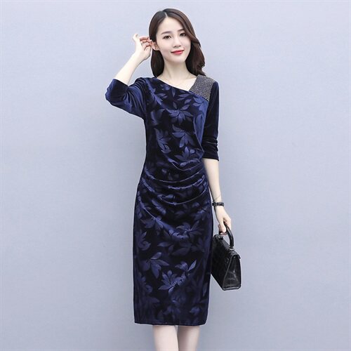 2021年秋季时尚百搭气质优雅熟女连衣裙，女装连衣裙，贵人树