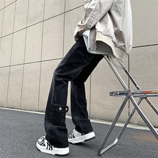 冬季美式ins高街vibe水洗加绒牛仔裤货号加绒K2316P70常规P55，男装牛仔裤，电商A063