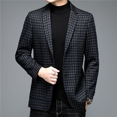 2023秋季爸爸西装外套男中老年商务休闲西服外套ALXB2108-P285，男装西服，电商B212（原钱塘6029）