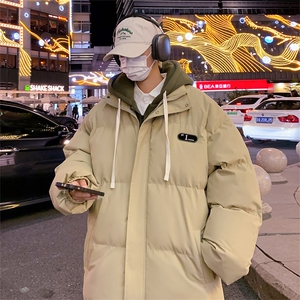 现货抖音得物二开三防加厚假两件拼接连帽棉衣冬季棉服LL9999图片