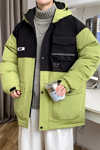 冬上新加棉加厚棉服港风休闲连帽棉衣外套男女 8323-P125控价168图片