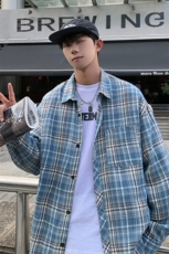 秋冬格子大码宽松加绒长袖衬衫外套C2170-特P24/CJ9734-特P40，男装衬衫，电商A007