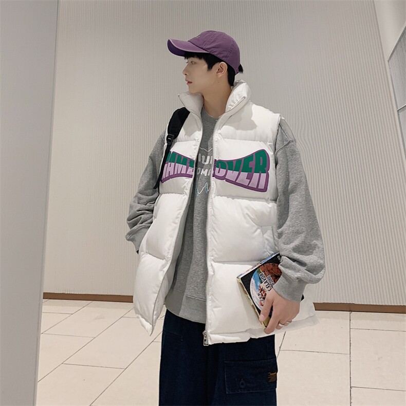 2026秋冬宽松立领保暖加厚棉马甲背心手塞棉MJ17566/P75白色,男装背心/马甲,电商A094