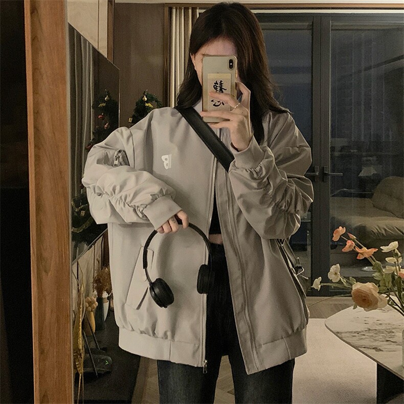 美式高街棒球服女春秋新款教练飞行员夹克宽松情侣外套潮C709-85,男装夹克,星座911-2(原星座613-2）