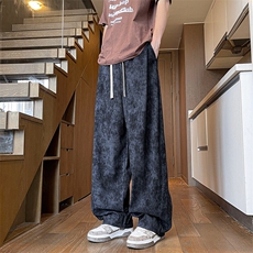 休闲裤男夏季新款港风宽松冰丝扎染阔腿裤CK2116-特P35，男装休闲裤，星座214-3