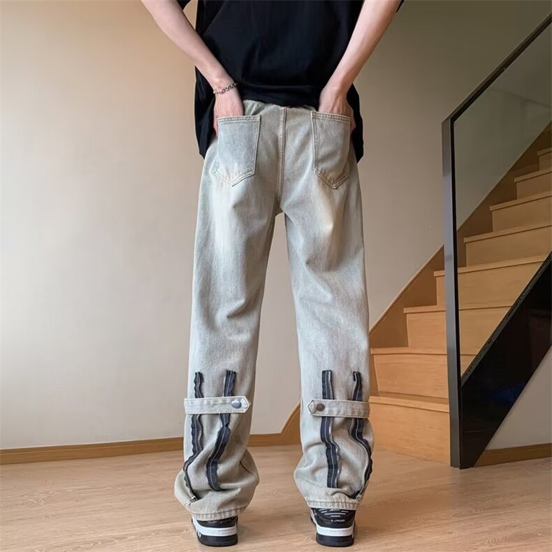 青春流行ins男直筒水洗牛仔裤N2306P45,男装牛仔裤,星座1116-2