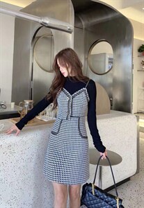 秋冬小香风套裙图片