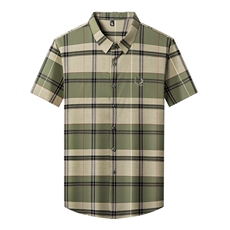 新款男士短袖衬衫男条纹免烫时尚品质商务宽松潮服上衣，男装衬衫，钱塘6003（原4033）