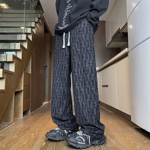 【现货】灯芯绒复古休闲卫裤男秋美式提花设计感直筒裤 F69 P29图片