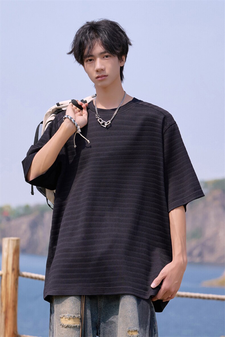 2025夏季新款cityboy大码美式简约短袖T恤M-5XHT25486-特P20,男装T恤,电商A022