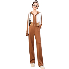 时尚休闲运动套装女春装2023新款宽松减龄洋气卫衣卫裤潮两件套装，女装套装/套裙，曼娅璐