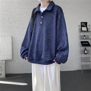 现货WY10165-特P48 控88美式复古解构拼接大码男宽松情侣套头卫衣图片