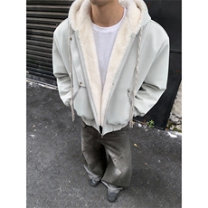 XZ514-2-25108-P110一体毛座山雕连帽棉服加厚保暖夹克冬季外套男，男装夹克，星座514-2(原B239)