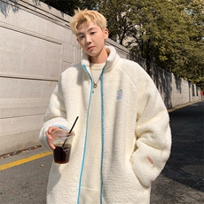 2024冬季新款港风外景大码羊羔毛保暖外套M-5XHM24872-P75，男装棉衣，电商A022