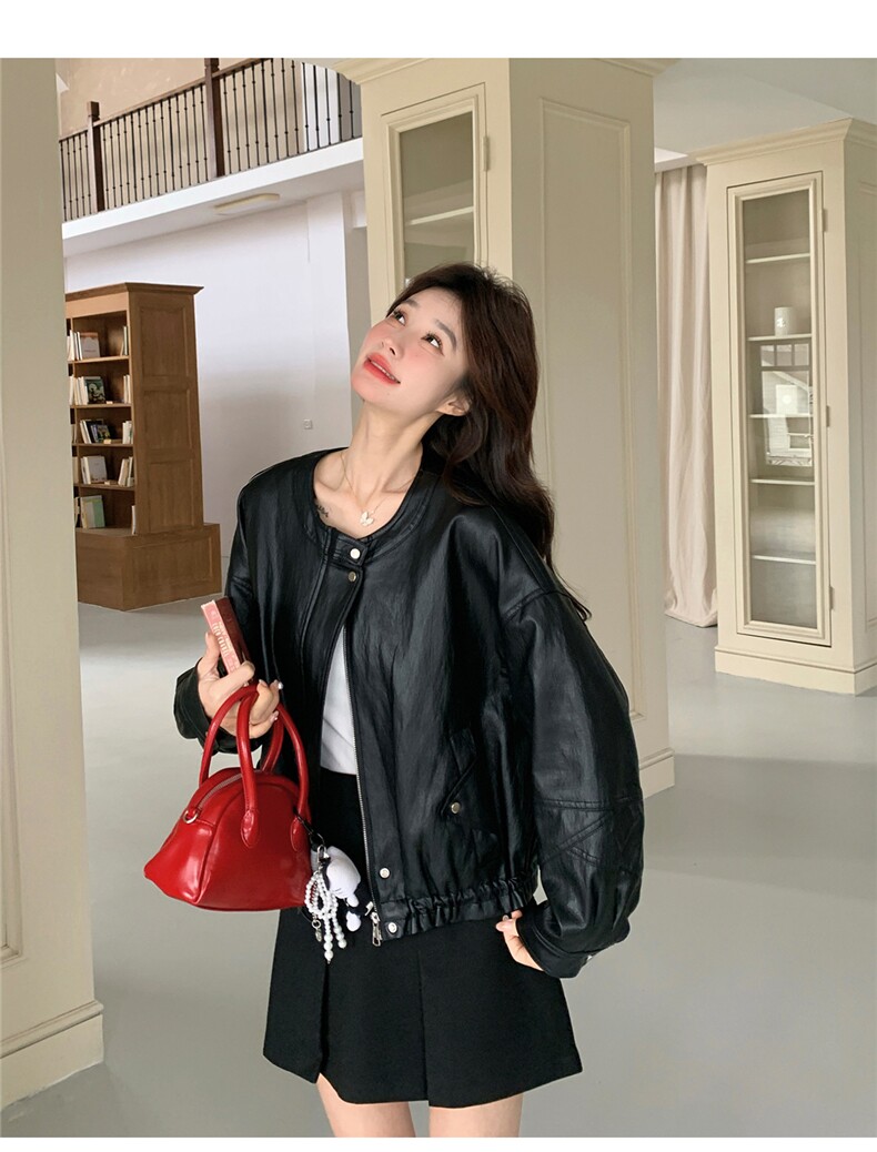 大货已出春季新款PU皮衣外套2199-P175-K245,女装皮衣,网红馆