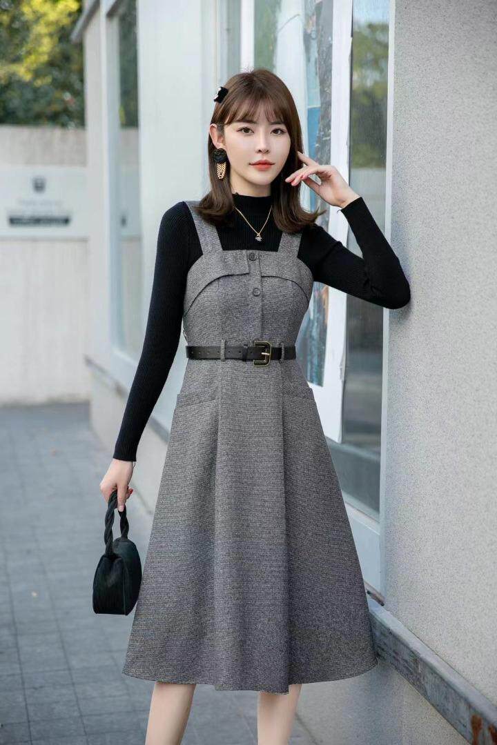 [现货]秋冬两件套连衣裙，两色，四个尺码，女装连衣裙，依柏璐