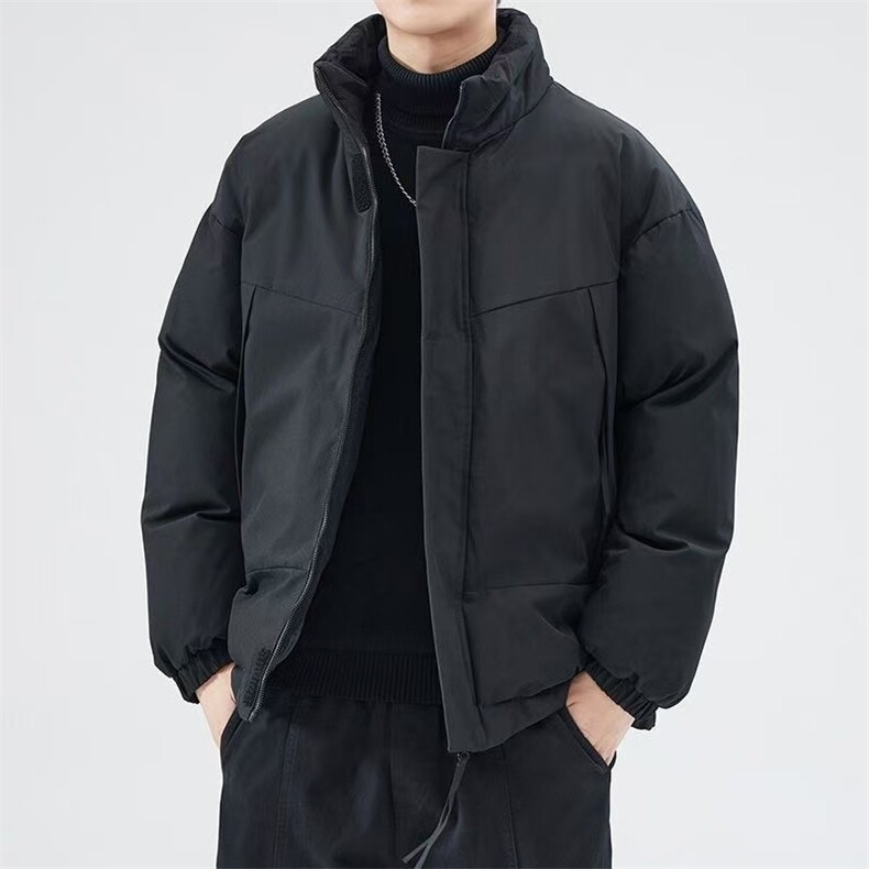 现货美式高街休闲夹克冬季立领纯色三防户外工装加厚棉服外套图片