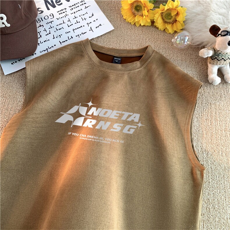 可设48小时发货支持抖音得物来样二开240克重磅美式麂皮绒背心t恤，男装背心/马甲，电商A486-1