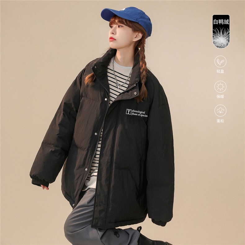 中性风冬季白鸭绒字母印花宽松羽绒服A268-YR81808特批175控268，男装羽绒服，电商A268