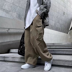 日系潮牌工装裤男港风宽松休闲裤个性垂感束脚哈伦裤子AK528-P40，男装休闲裤，星座1008