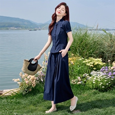 巨好看大方得体裙裤套装女2026夏季新款时尚减龄遮肉贵夫人两件套，女装套装/套裙，水衣源