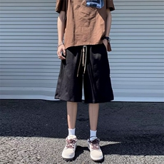 美式短裤男2024新款运动休闲垂感裤子D114P30，男装牛仔裤，星座1116-2