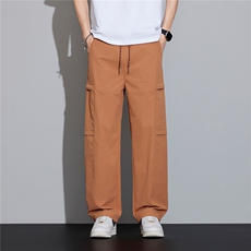户外卡其色工装裤子男春夏季潮美式纯色速干休闲宽松直筒百搭长裤，男装工装外套，星座224-1