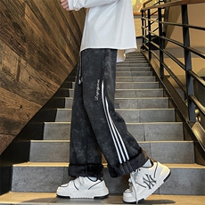 秋冬2025新款扎染三条杠宽松阔腿裤K1254常规P55控78,加绒P58控88，男装卫衣，星座906（原电商a316-1）