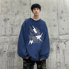 主推款可持续提供视频抖音宽松圆领卫衣D223A-YL23124特P28，男装卫衣，电商019-1