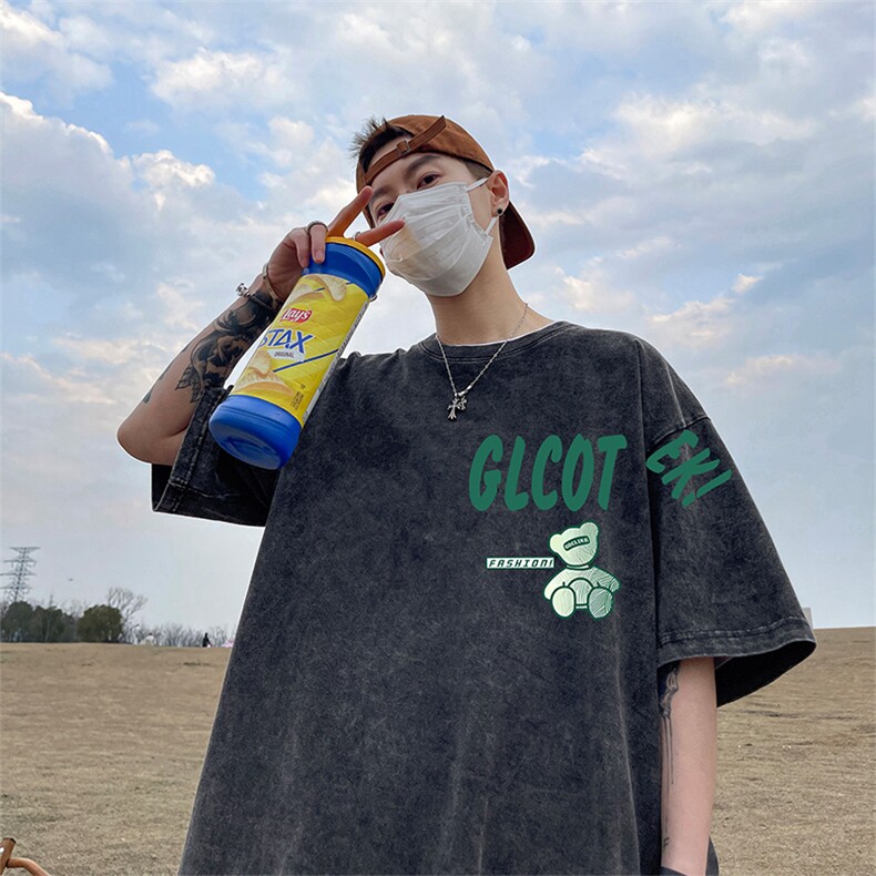 量大优可供抖音视频 支持得物品质配合二开 美式水洗短袖t恤SX115图片