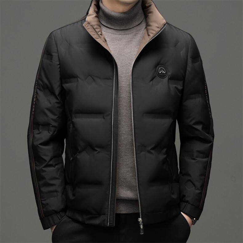 羽绒服男冬季2023年新款中青年男士立领商务休闲上衣厚款保暖外套图片