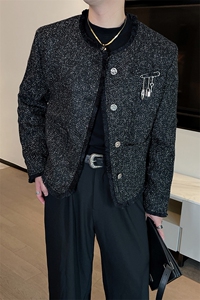 原版面料秋冬网红高级小众垫肩小香风短款夹克痞帅外套JK2372P118图片